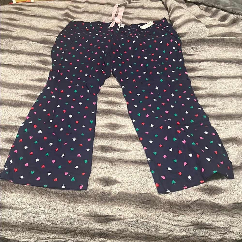 Old Navy Blue and Pink Wide-Leg Pajama Pants